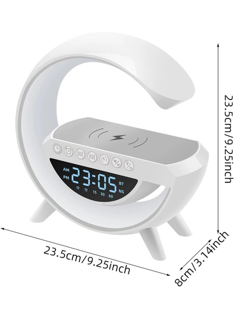 Generic Smart LED Alarm Clock with RGB Ambient Light, Wireless Fast Phone Charger, Bluetooth Speaker, Digital Display & Modern Multi-Function Design for Bedroom and Office - Image 3
