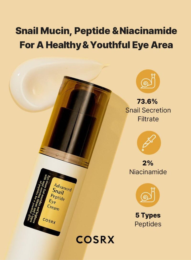 COSRX Advanced Snail Peptide Duo Eye Cream & Hydrogel Eye Patch Double-Functioning Solutions For Radiant Eyes At Any Age 118.99ml - Image 3