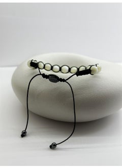 Kehribar Point Mother of Pearl Stone Macrame Natural Stone Bracelet  - Image 4