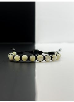 Kehribar Point Mother of Pearl Stone Macrame Natural Stone Bracelet  - Image 2
