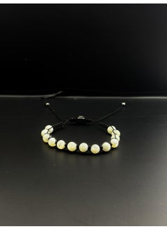 Kehribar Point Mother of Pearl Stone Macrame Natural Stone Bracelet  - Image 1