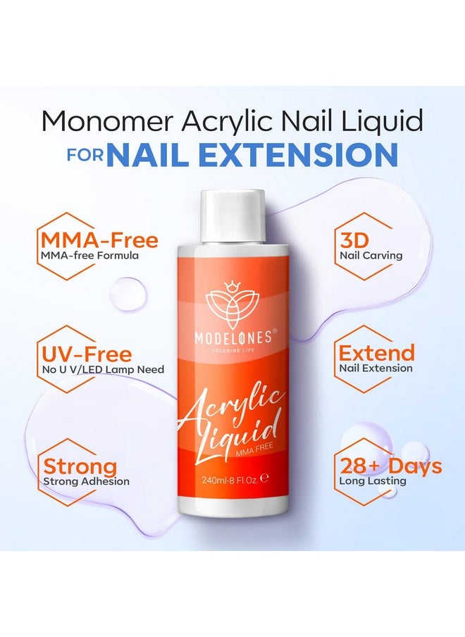 modelones Modelones 8 oz Monomer - Professional Monomer Acrylic Nail Liquid - 240ml Acrylic Monomer Liquid for Acrylic Powder, Acrylic Nails Extension - MMA Free, Non-Yellowing  - Image 2