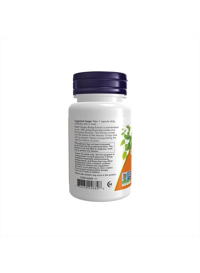 now Supplements, Ginkgo Biloba 120 mg, Double Strength, Non-GMO Project Verified, 50 Veg Capsules - Image 3