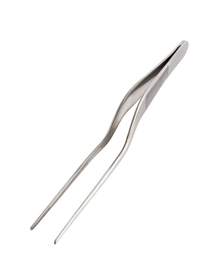 Cat Cora Offset Plating Tongs, Stainless Steel, Grooved Tips, Spring Action, Fine Garnishing and Decorating Control - Image 2