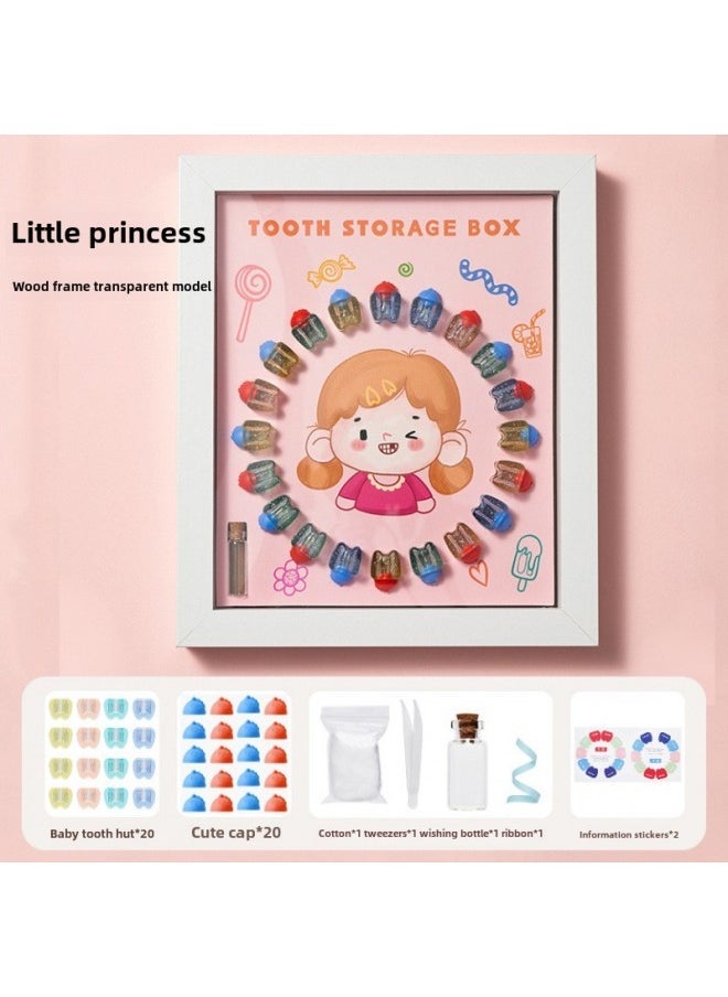 Baby Teeth Storage Box Children's Baby Teeth Commemorative Box Boys And Girls Teeth Hair Hair Baby Baby Teeth Collection Box-Color:Crown Princess Photo Frame-transparent Tooth Box-plastic Frame T9  - Image 2