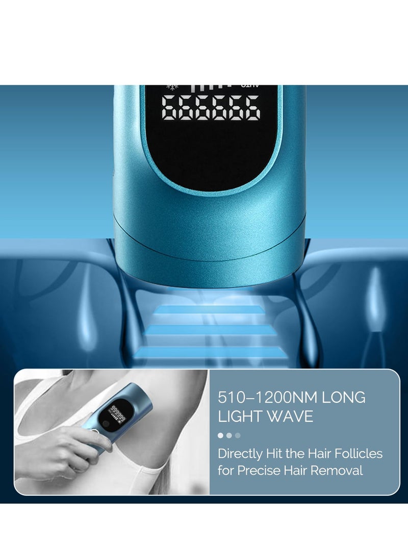 Laser Hair Removal for Women and Men - Permanent Painless Ice Cooling IPL Device Remover Machine with Shaver, Goggles, 999,999 Flashes for Body and Face, Corded - Image 3