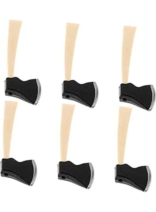 6Pcs Miniature Dollhouse Hatchet Set Wooden Handle Metal Blade Gardening Tools - Image 1
