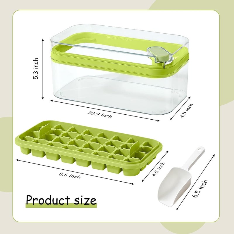 BLIXAR Ice Cube Tray with Lid and Bin64 Pcs Square Ice Cubes Molds with Ice ScoopEasy Release Save SpaceBPA Free Ice Cube Storage Container Set for WhiskeyCocktail and SmoothieMulticolor - Image 2