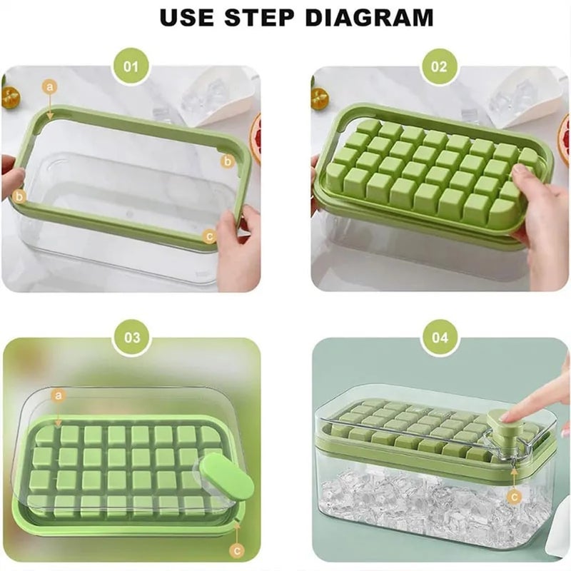 BLIXAR Ice Cube Tray with Lid and Bin64 Pcs Square Ice Cubes Molds with Ice ScoopEasy Release Save SpaceBPA Free Ice Cube Storage Container Set for WhiskeyCocktail and SmoothieMulticolor - Image 4