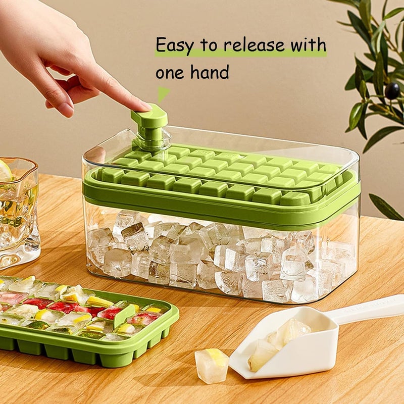 BLIXAR Ice Cube Tray with Lid and Bin64 Pcs Square Ice Cubes Molds with Ice ScoopEasy Release Save SpaceBPA Free Ice Cube Storage Container Set for WhiskeyCocktail and SmoothieMulticolor - Image 5