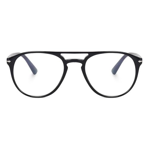 Dervin Zero Power Computer Bluelight Blocking Glasses For Men and Women | Blue Cut Computer Glasses | Full Rim Pilot Shape Glasses | Anti Glare, Lightweight & Blocks Harmful Rays - Image 2
