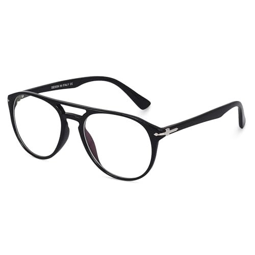 Dervin Zero Power Computer Bluelight Blocking Glasses For Men and Women | Blue Cut Computer Glasses | Full Rim Pilot Shape Glasses | Anti Glare, Lightweight & Blocks Harmful Rays - Image 1