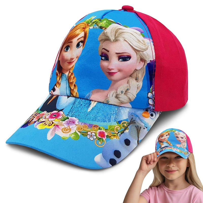 VRITRAZ Cartoon Character Printed Little Baseball Cap for Kids, Baby, Girls & Boys 3-12 Years (Pink), Comfortable Breathable Hat for Outdoor Play, Travel & Sports - Image 1