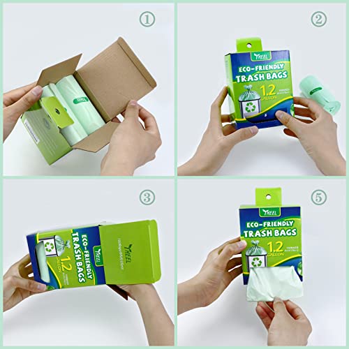 YHEEL 1.2 Gallon Small Trash bags: Small Trash bags Mini Bathroom Garbage Bags Fit 4.5 Liter Trash-Can-Liners for Bathroom Kitchen Office (150 Counts, Green) - Image 4