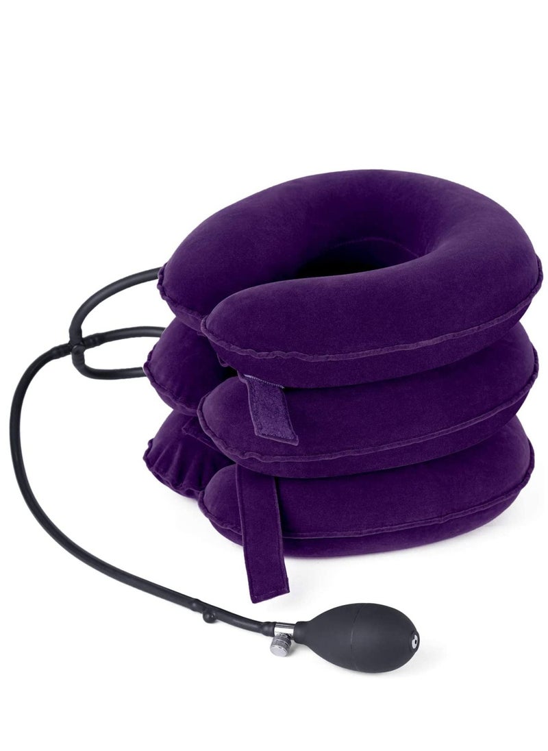 MIXDE Cervical Neck Traction Device Inflatable Neck Support, Adjustable Neck Brace is Good for Spine Alignment and Chronic Neck Pain Relief, Traction Collar is Easy to Use at Home or Office  - Image 1