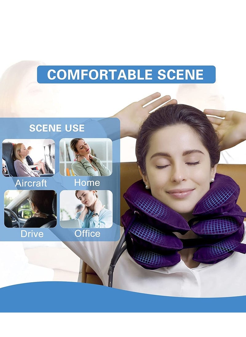 MIXDE Cervical Neck Traction Device Inflatable Neck Support, Adjustable Neck Brace is Good for Spine Alignment and Chronic Neck Pain Relief, Traction Collar is Easy to Use at Home or Office  - Image 5