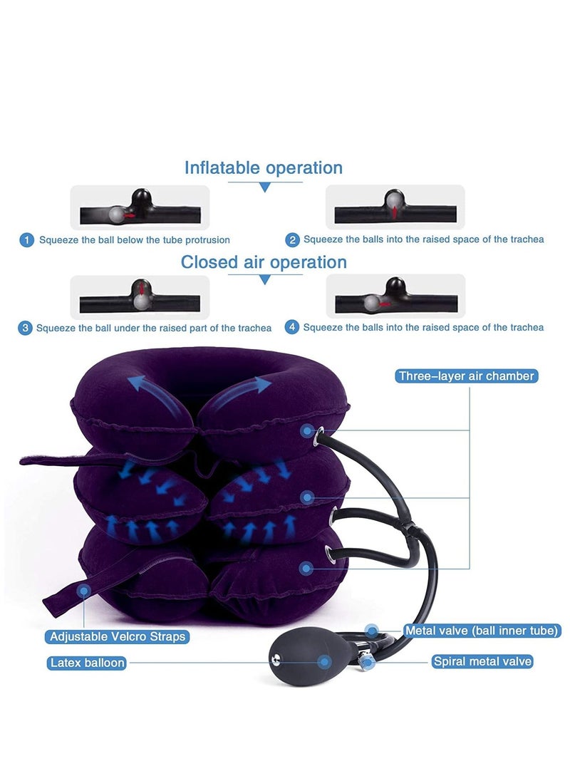 MIXDE - Cervical Neck Traction Device Inflatable Neck Support, Adjustable Neck Brace is Good for Spine Alignment and Chronic Neck Pain Relief, Traction Collar is Easy to Use at Home or Office - Image 1