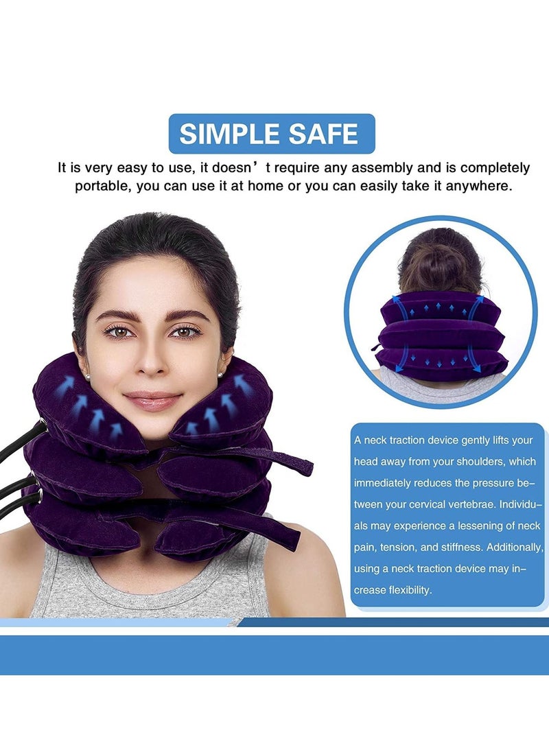 MIXDE Cervical Neck Traction Device Inflatable Neck Support, Adjustable Neck Brace is Good for Spine Alignment and Chronic Neck Pain Relief, Traction Collar is Easy to Use at Home or Office  - Image 4