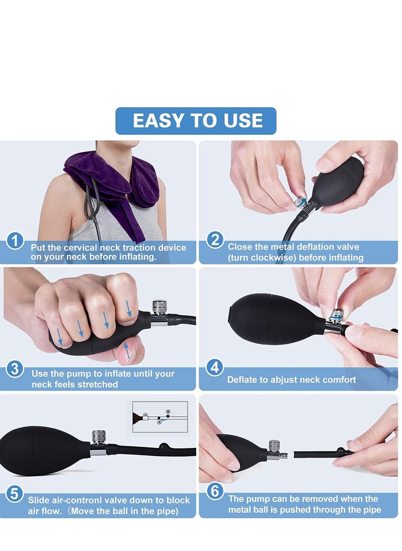 MIXDE - Cervical Neck Traction Device Inflatable Neck Support, Adjustable Neck Brace is Good for Spine Alignment and Chronic Neck Pain Relief, Traction Collar is Easy to Use at Home or Office - Image 1