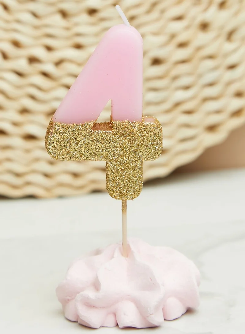 Talking Tables Glitter Number 4 Candle