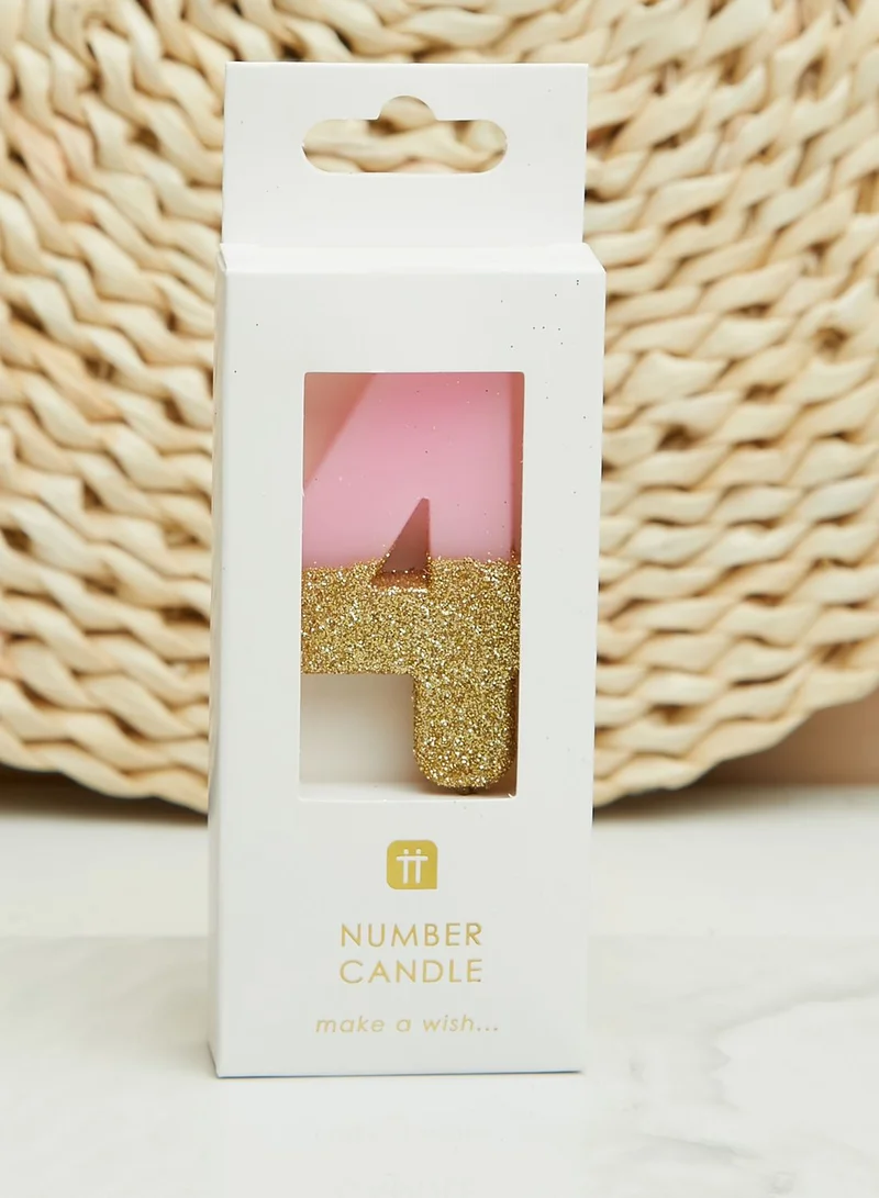Talking Tables Glitter Number 4 Candle
