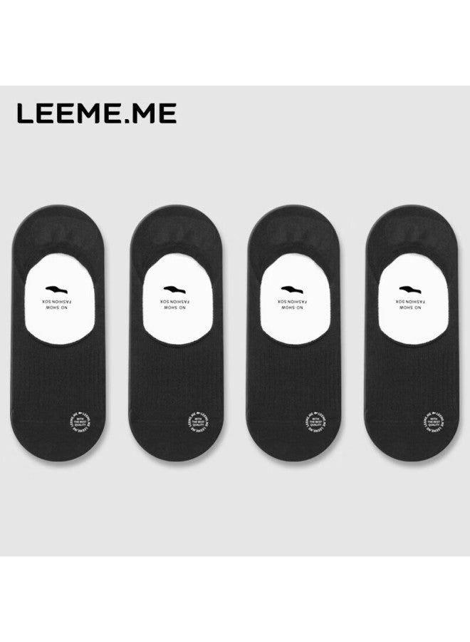 Leeme.me Limi جوارب رجالية، جوارب قارب غير مرئية مقاومة للروائح للربيع والصيف، جوارب قصيرة رجالية، 4 أسود - Image 1