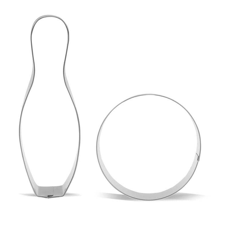 Keewah Bowling Pin and Bowling Ball Cookie Cutter - Stainless Steel - Image 1