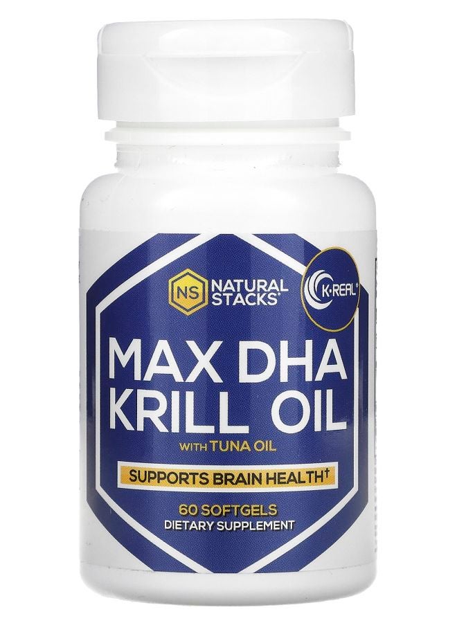 Natural Stacks Max DHA Krill Oil with Tuna Oil 60 Softgels - Image 1