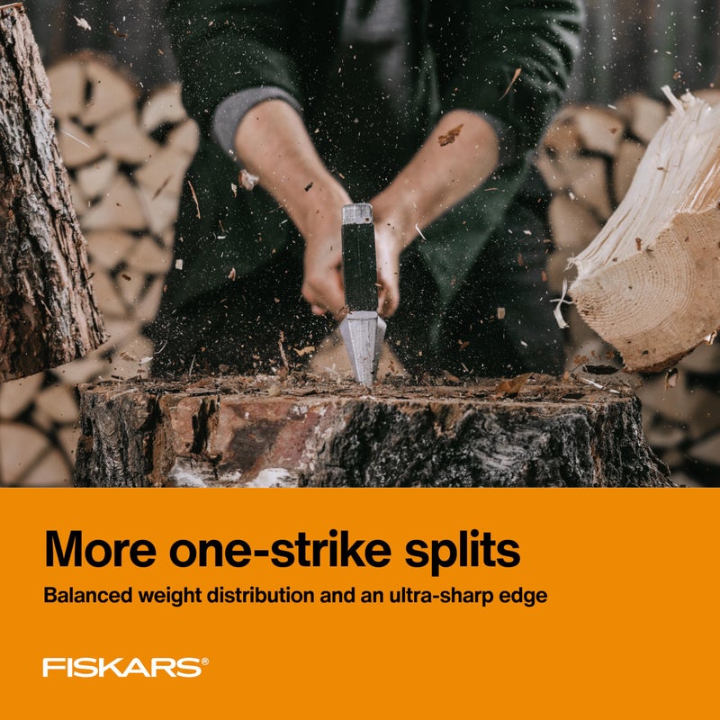 Fiskars X27 Super Splitting Axe, 36" Wood Splitting Axe for Medium to Large Size Logs with Shock-Absorbing Handle, Split Firewood, Forged Steel Blade, Bushcraft Gear and Camping Hatchet - Image 3