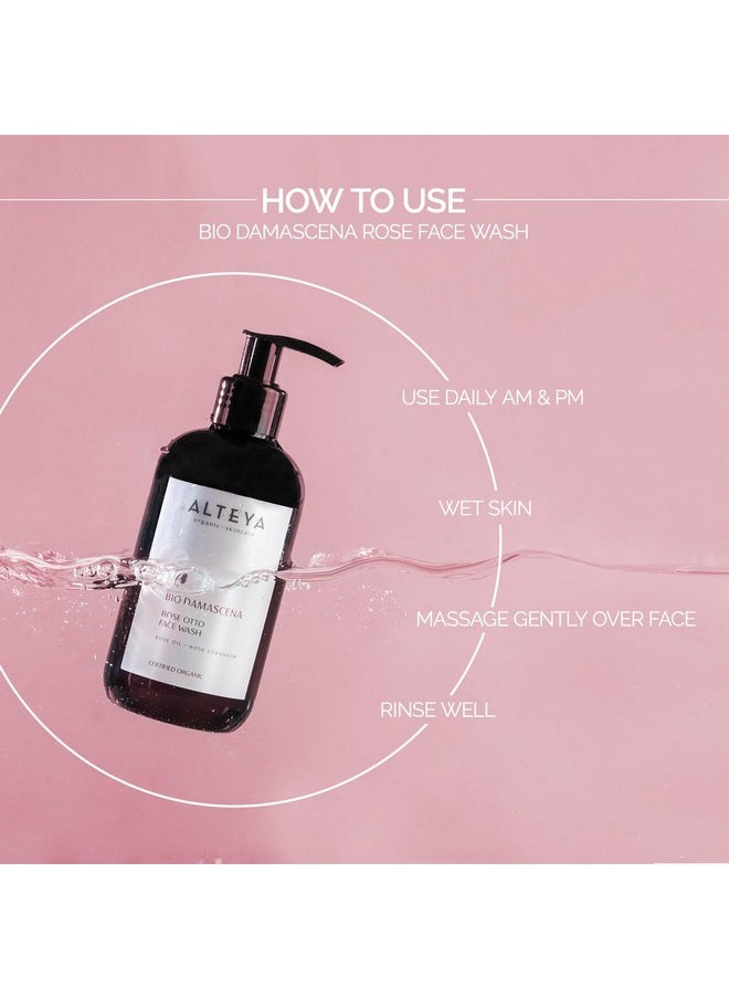 ألتيا أورجانيكس غسول الوجه Alteya Organics للعناية بالبشرة العضوية المعتمدة من وزارة الزراعة الأمريكية 8.5 أونصة سائلة/250 مل منظف الوجه Bio Damascena الحائز على جائزة مع زيت الورد البلغاري العضوي المنقي والمهدئ والمُجمّل  - Image 5