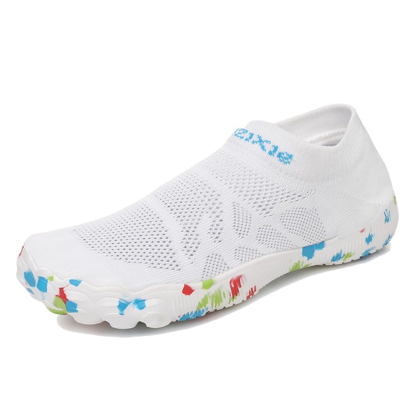 TRAILBLITZ Water Shoes for Women Barefoot Athletic Workout Gym Footwear Beach Swim Sneakers Quick Drying Boat Shoes for Water Sport Diving Sailing Fishing Travel (8 Women, White) - Image 1