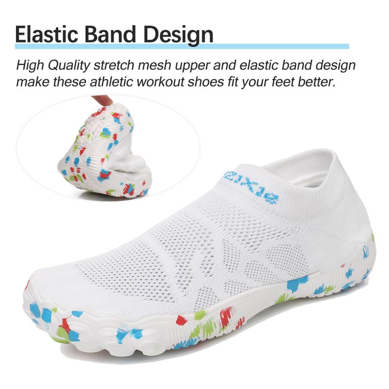 TRAILBLITZ Water Shoes for Women Barefoot Athletic Workout Gym Footwear Beach Swim Sneakers Quick Drying Boat Shoes for Water Sport Diving Sailing Fishing Travel (8 Women, White) - Image 4
