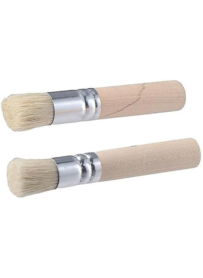Generic 6 Pcs 6 Sizes Wooden Stencil Brushes for Acrylic Oil Watercolor Art Painting Stencil Project DIY Crafts,Pure Natural Bristle Template Paint Brushes Painting Bristle Brushes  - Image 5