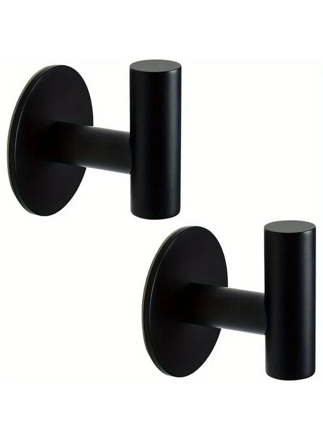 2Pcs Silvery Self Adhesive Stainless Steel Towel Hooks Heavy Duty Waterproof Wall Mounted - Image 5