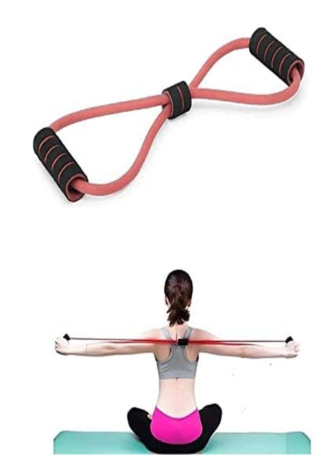 أنبوب تمارين السفر Fitfix® Total Fitness Stretch Body Toning and Stretching - شريط مقاومة من اللاتكس على شكل الرقم 8، 6.8 كجم (15 رطلاً) موسع صدر ناعم لتمارين الصدر والذراع والكتف (متعدد الألوان) - Image 5