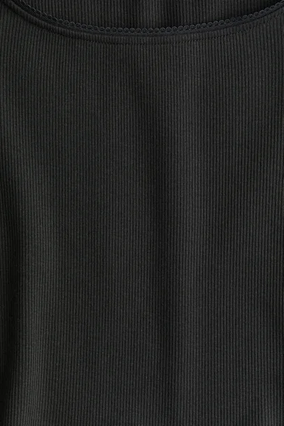 اتش اند ام Picot-Trimmed Ribbed Top