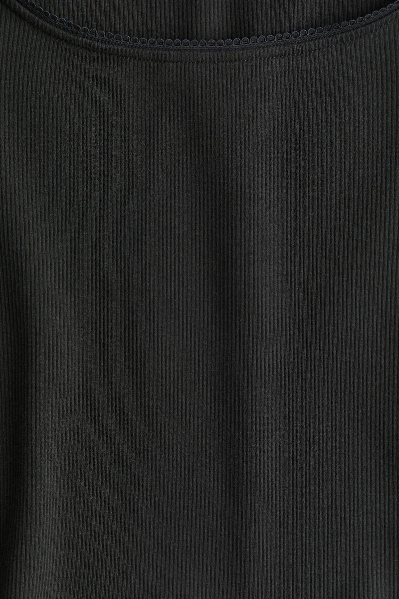 H&M Picot-Trimmed Ribbed Top