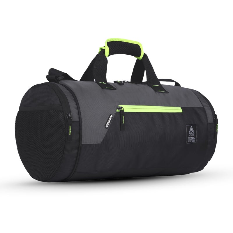 Gear Cross Training 9"/29L Large Water Resistant Duffle Bag | Travel Bag | Gym Bag for Men & Women (Black - Grey) - Image 5