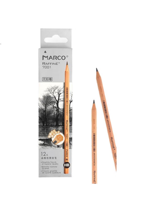 Marco [Lowest Price Online] Marco Pencils 12-Pack, Professional Wood Hb Sketching Hexagonal Pencils For Art, Drawing, Sketching, And Exam Use, Paper Box Packaging, For Students, Beginners, And Art Exams 7001-Hb Art Sketching - Image 1