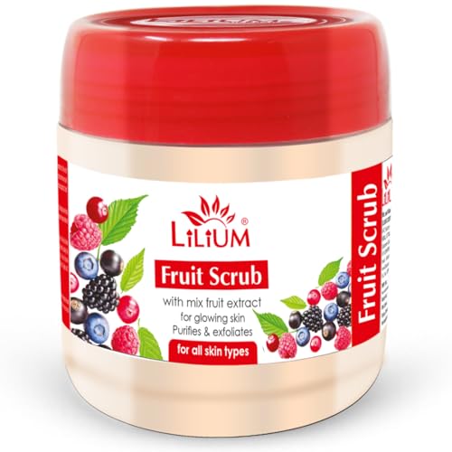 Lilium Fruit Face Scrub Active Anti-Oxidants With Fruit Extracts & Olive Oils To Exfoliate Dead Skin Cells 500 GM. - Image 1