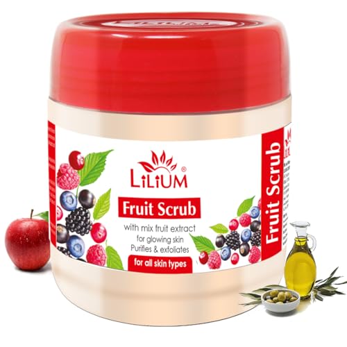 Lilium Fruit Face Scrub Active Anti-Oxidants With Fruit Extracts & Olive Oils To Exfoliate Dead Skin Cells 500 GM. - Image 2