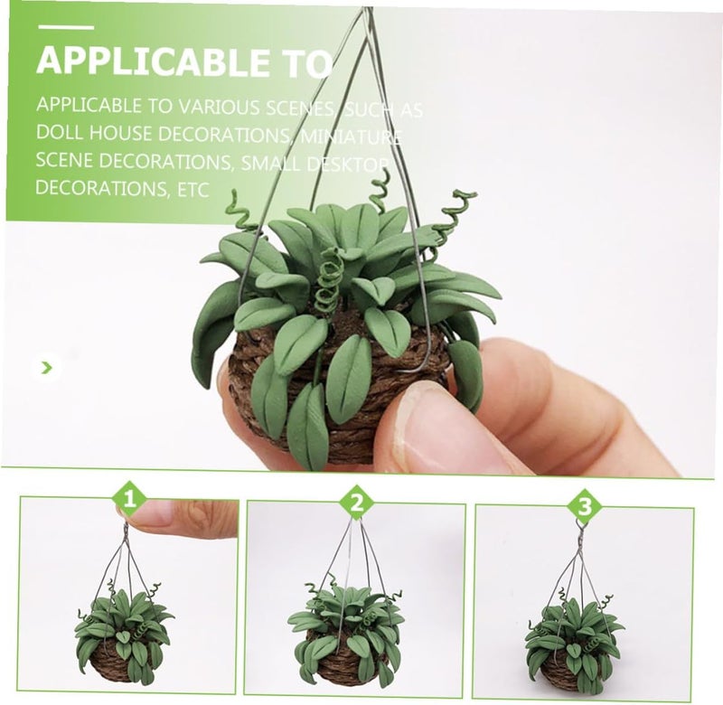 Mini Artificial Bonsai and Resin Potted Plant, Miniature Fake Greenery Desktop Decor for Home Office, Small Resin Flower Plant Ornament for Indoor Decoration - Image 3