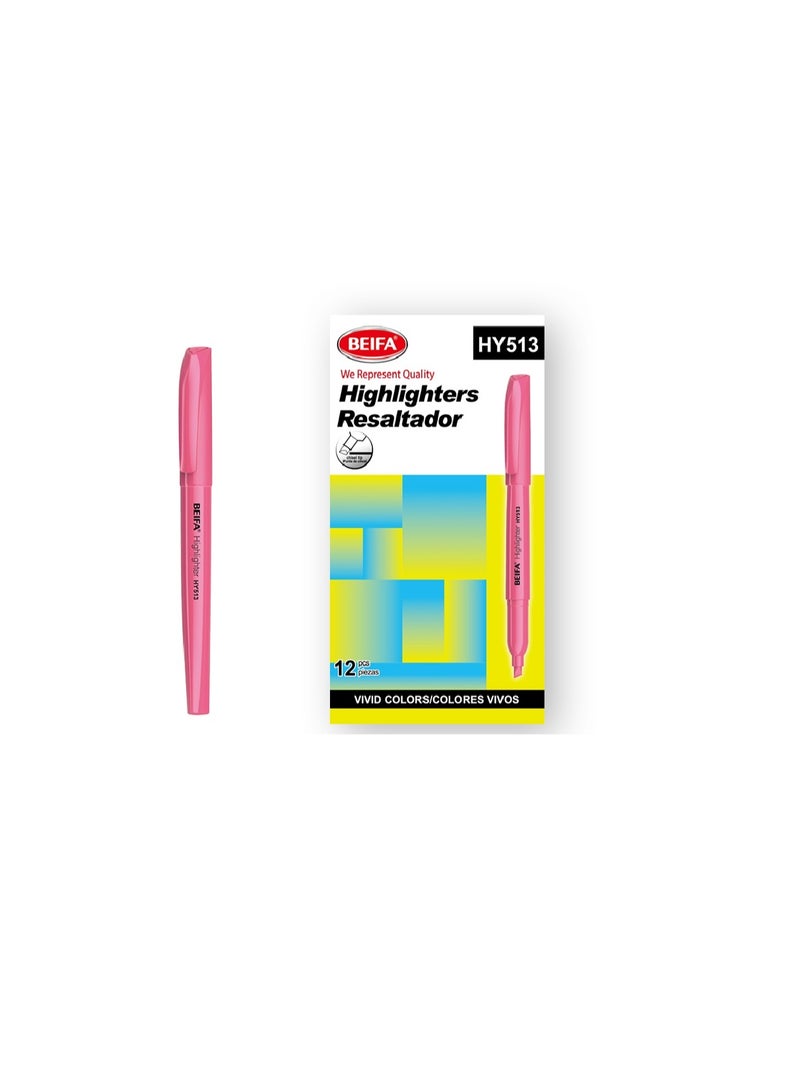 Beifa highlighter chisel fine pink model HY513-09B7
