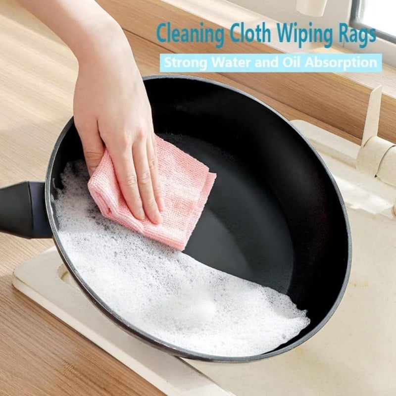 Goodern 20 Sheets Disposable Cleaning Cloths Cleaning Towels Microfiber Towel,Reusable Dish Cloths with Dispenser Box,Lazy Rags Car Wipes,Multi-Purpose Cleaning Cloths for Home Kitchen Hospital-Pink - Image 4