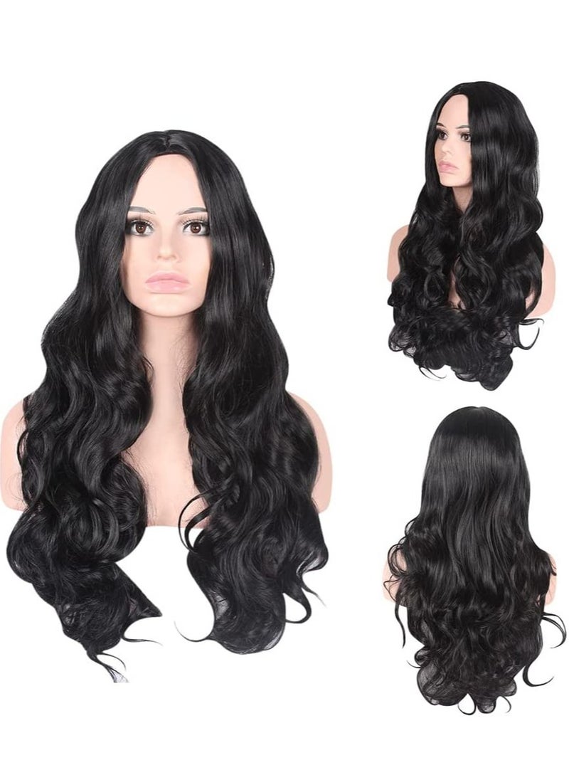 Estelle Fiber Heat Resistant Wig, Nature looking ,Curl ,Bodywave long Short Black for Cosplay Daily Party Use Synthetic Hair Replacement Wig For Fashion Women  - Image 2