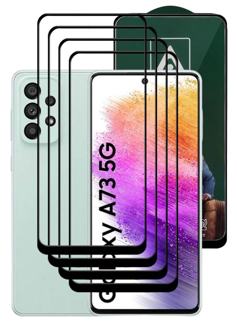 ACLIX 4 Pieces Antistatic ESD Dustproof Premium Quality High Definition Tempered Glass Screen Protector Designed For Samsung Galaxy A73 5G - Image 1