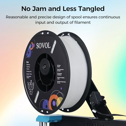 Sovol 3D Printer Glow in The Dark Filament Gradient Multicolor Fast Change PLA 1kg (2.2 lbs) Spool 3D Printing Materials, Dimensional Accuracy +/- 0.03 mm, 1.75 mm, Glow Multicolored - Image 5