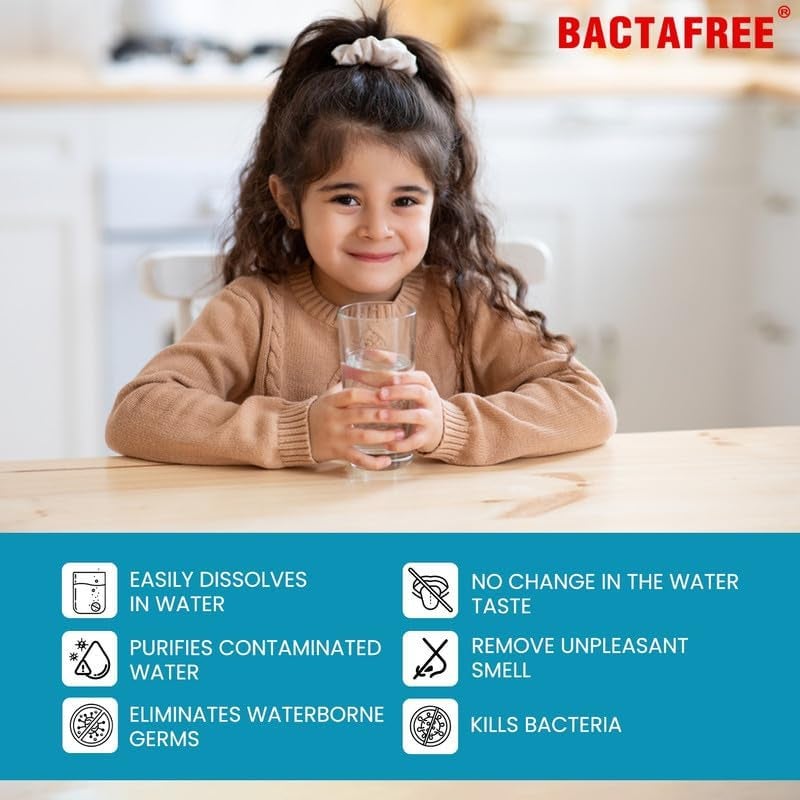 Bactafree Outdoor Travels Water Purification Tablets - Rapid Purification, Each Tablet Purifies Up to 10 Liters, Versatile Use for Camping, Hiking, and Emergencies - Image 2