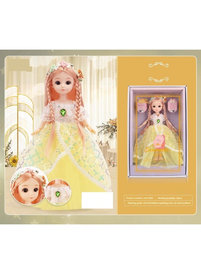 Children's 12-inch 20-joint Lighting Music Story Children's Song Three-character Sutra Princess Doll Toy Gift-Color:Sam5502yellow-Height:A Single Style Must Be Shipped In Multiples Of 36 Sets. Mixed Orders Will Not Be Shipped - Image 1