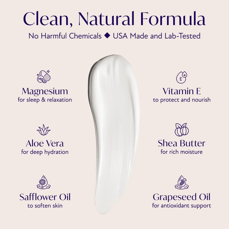 Solia Magnesium Sleep Cream, USA-Made Topical Magnesium Lotion for Sleep, Lavender Lotion for Feet Pain, Nighttime Mag Oil Body Butter, Foot Cream for Leg Cramps, Relaxing Rub for Muscle Soreness, 4oz - Image 4